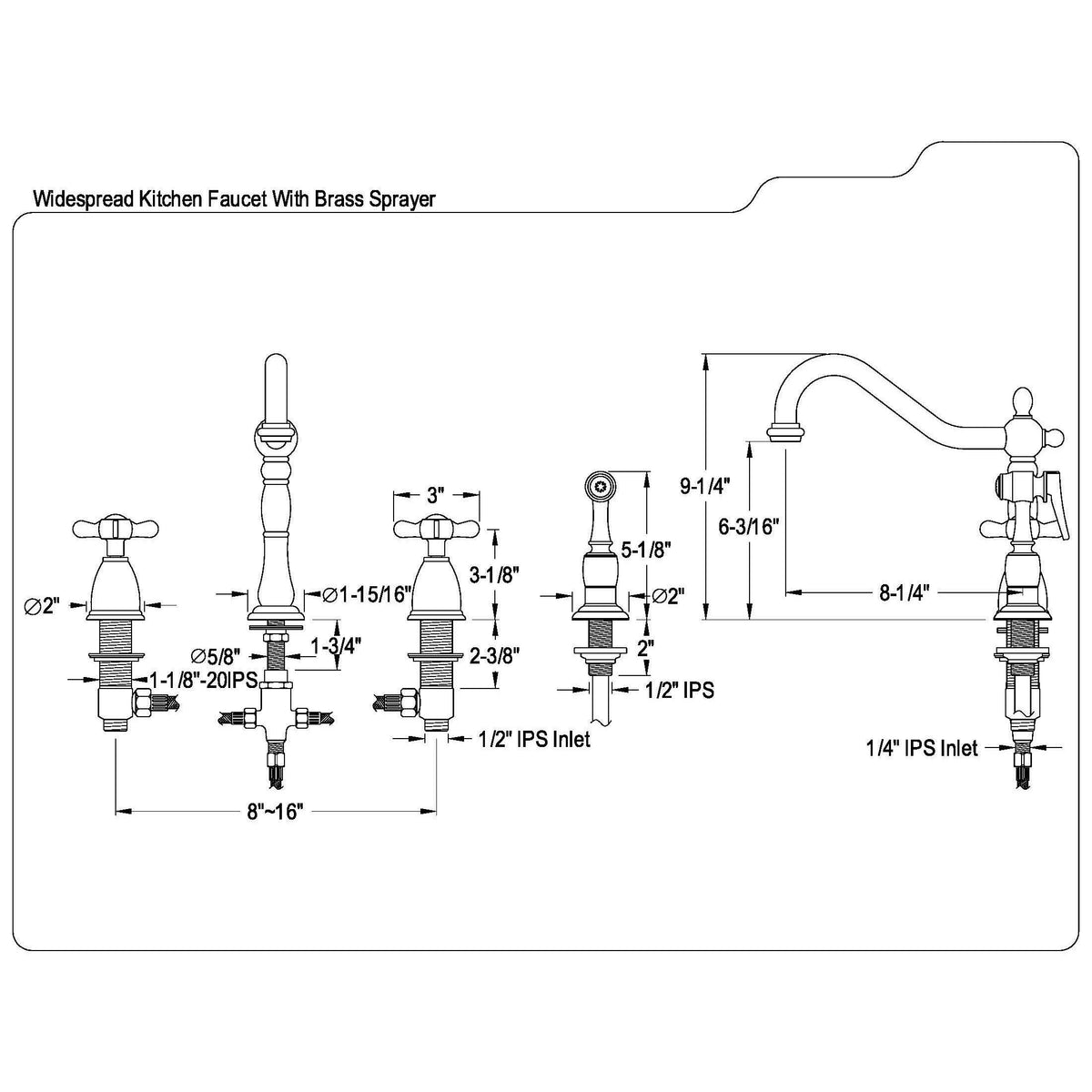 Silver Kitchen Faucet with Side Sprayer P464