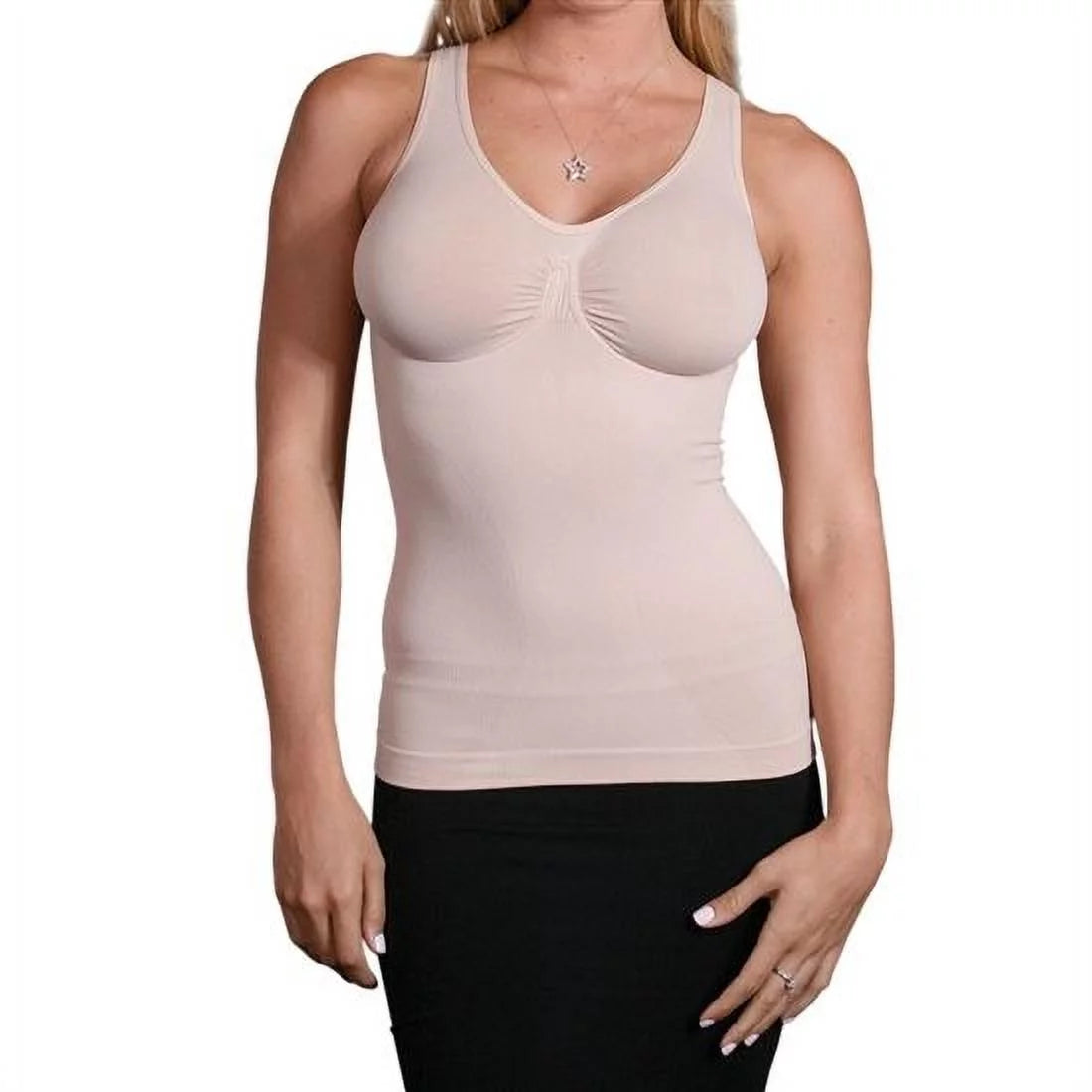 Plus Shapewear Tank Top with Wire-free Bra B756565