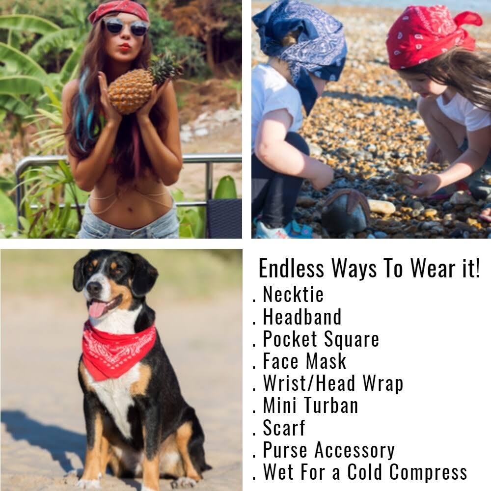 Set of 120 Polyester Double Sided Bandanas I53370