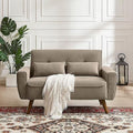 48" Linen Loveseat Sofa with Throw Pillows Q8377