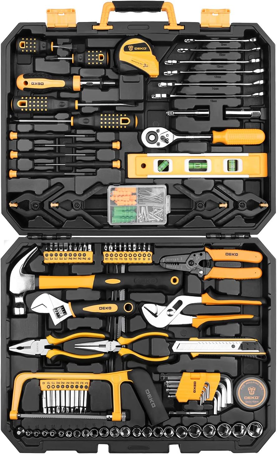 168 Piece Socket Wrench Hand Tool Kit with Plastic Toolbox G1522