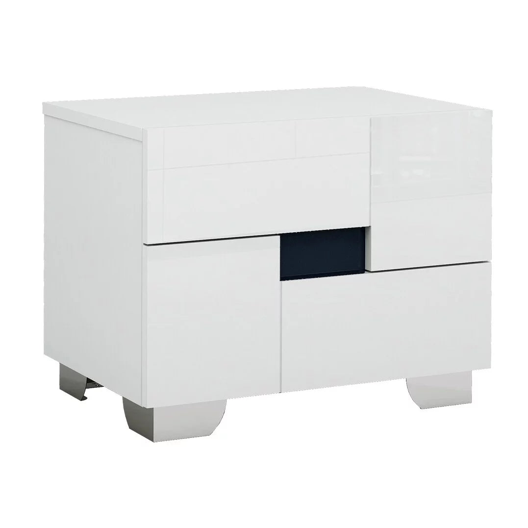 White 2 Drawer Nightstand C601