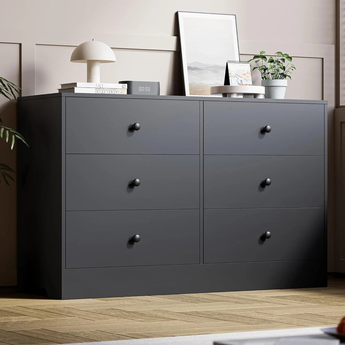 Black 6 Drawer Dresser U91704