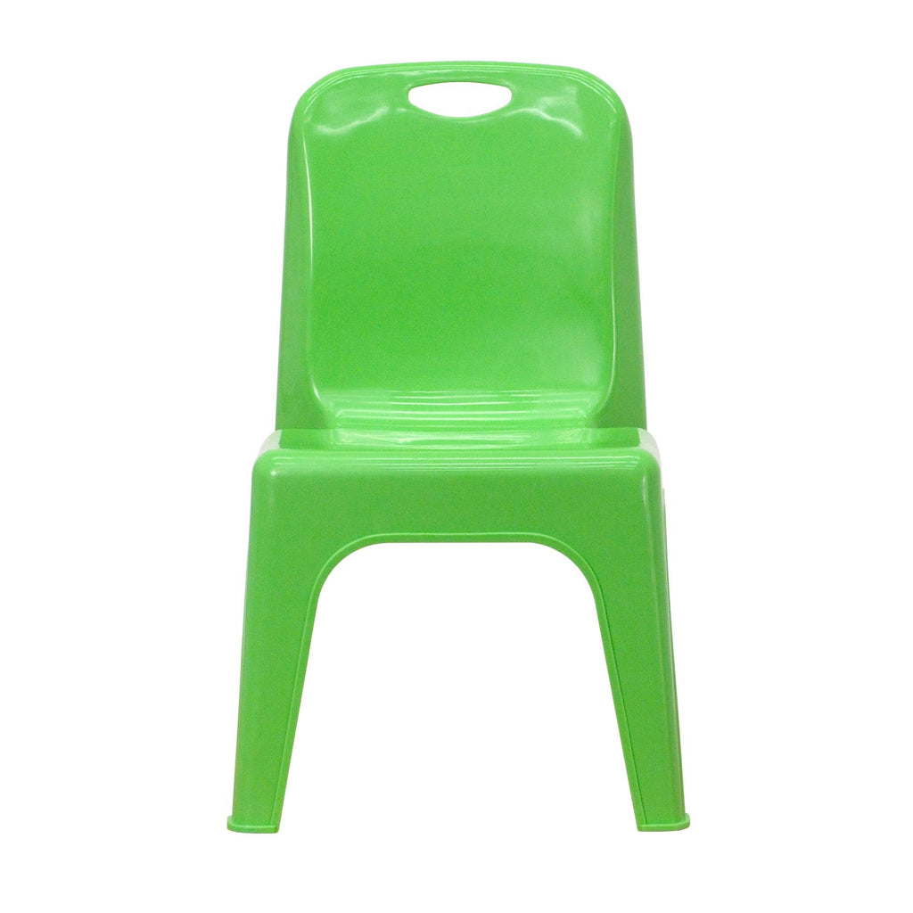 Green Plastic Stackable School Chair with Carrying Handle N47601