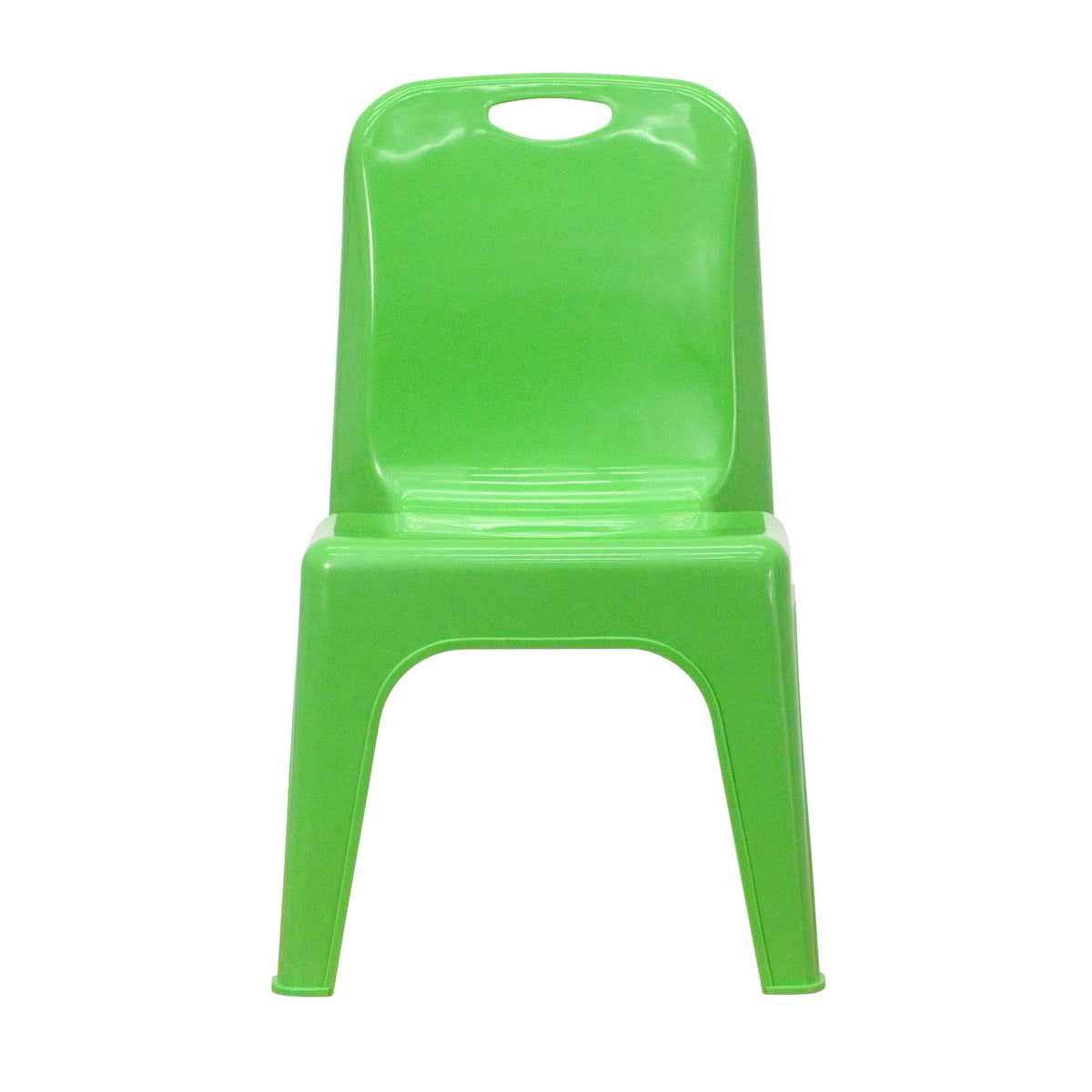 Green Plastic Stackable School Chair with Carrying Handle N47601