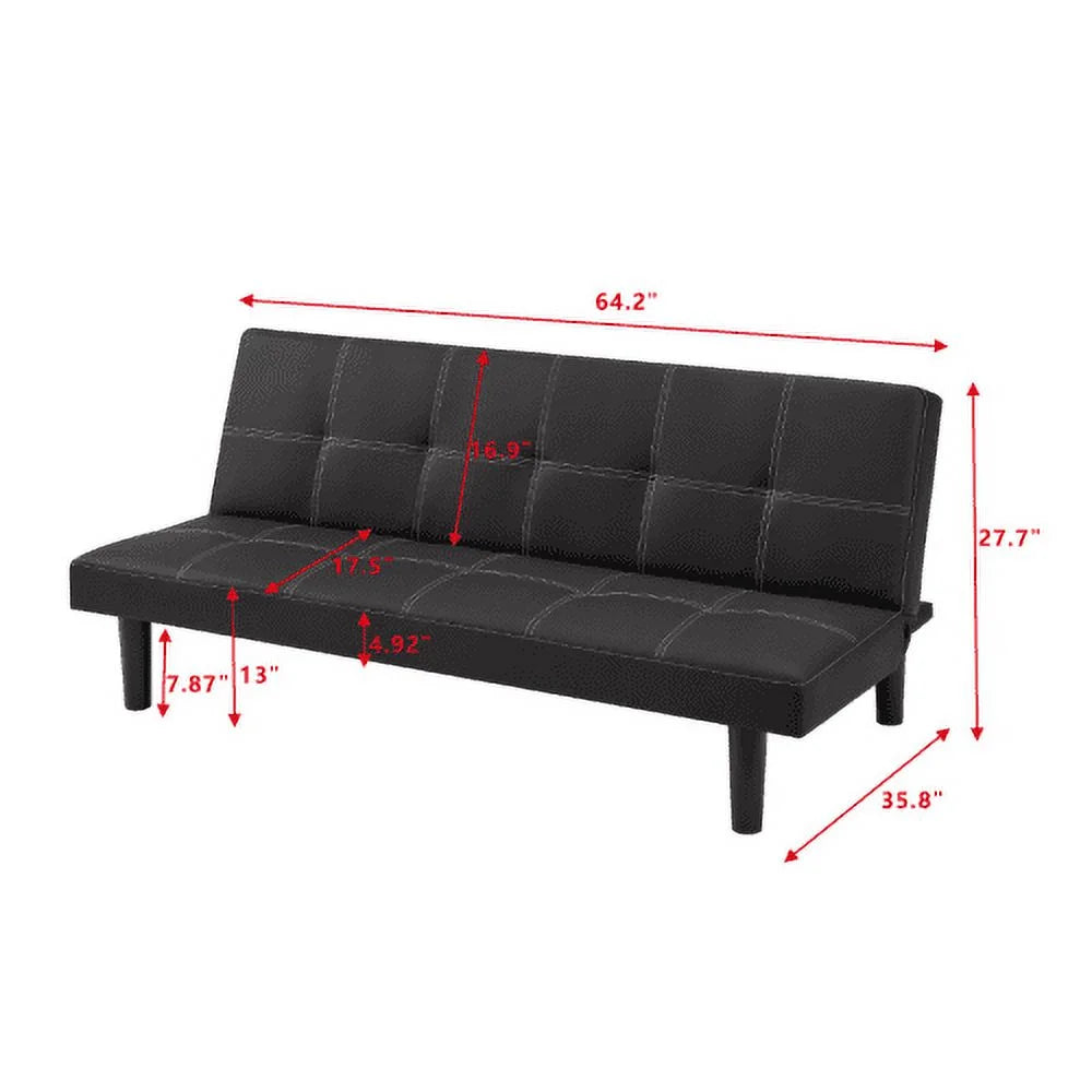 Black Velvet Convertible Sofa Bed V33578