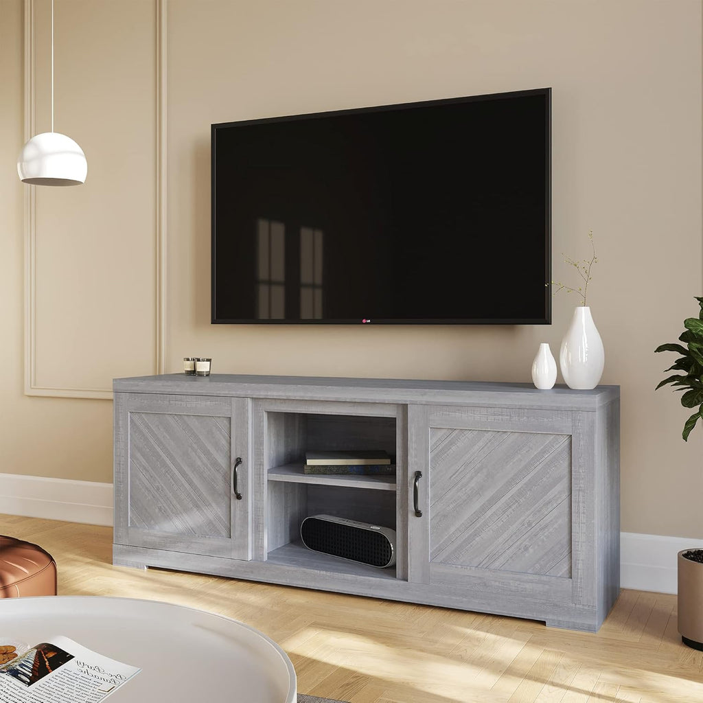 Electric Fireplace TV Stand with Storage Cabinets and Infrared Heater A164332