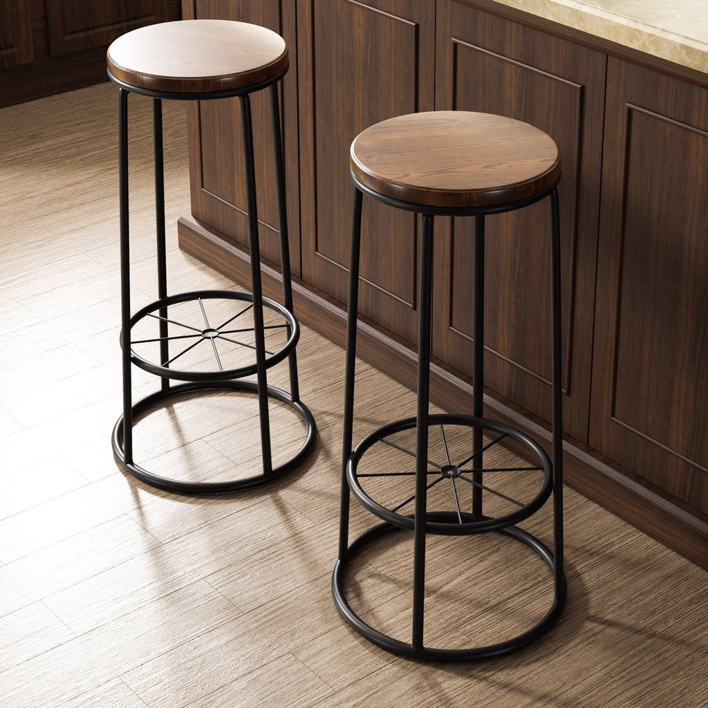 Rustic Metal Barstools Set of 2 H709