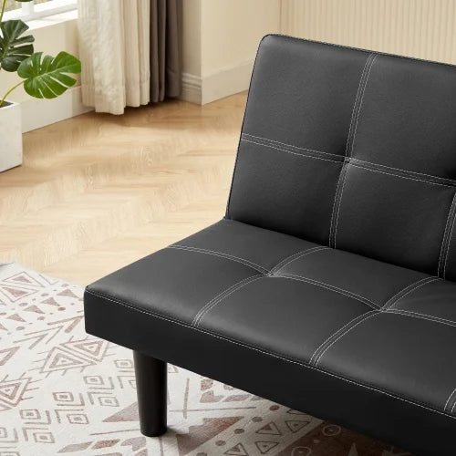 Black Velvet Convertible Sofa Bed V33578