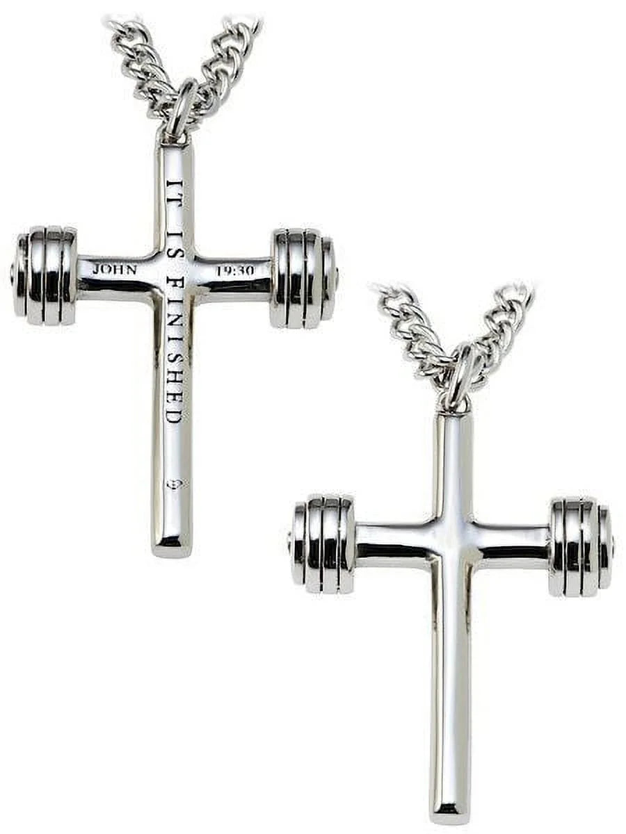 Men's Dumbbell Cross Necklace K1764