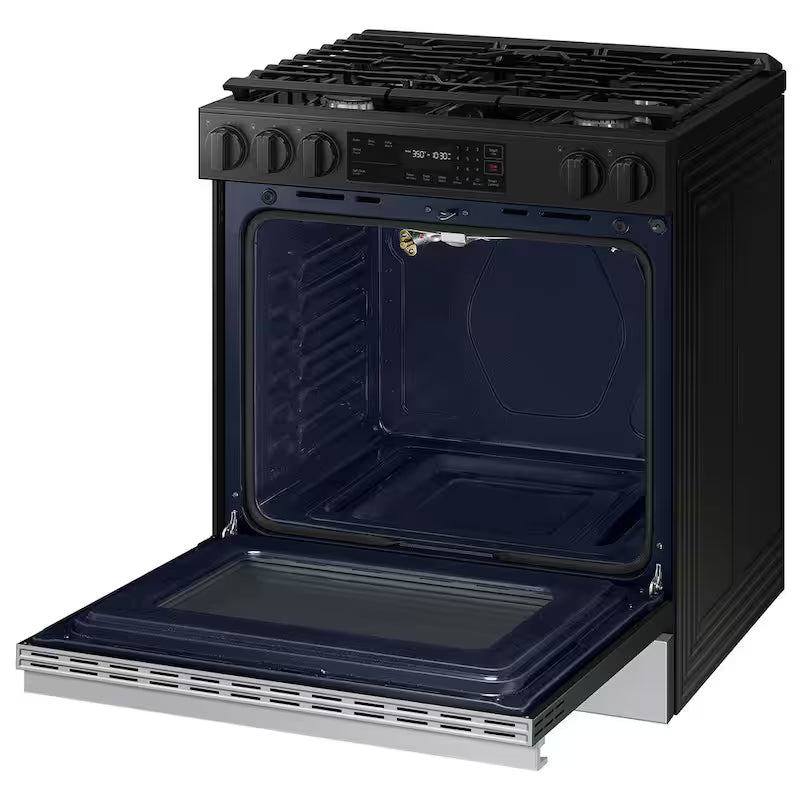 30 in. 6.0 cu. ft. 5 Burner Smart Slide-In Gas Range in Stainless Steel H610574