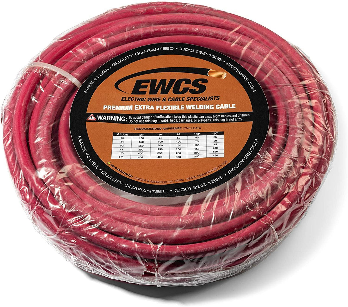 4 Gauge Red Welding Cable 20 Feet A5606