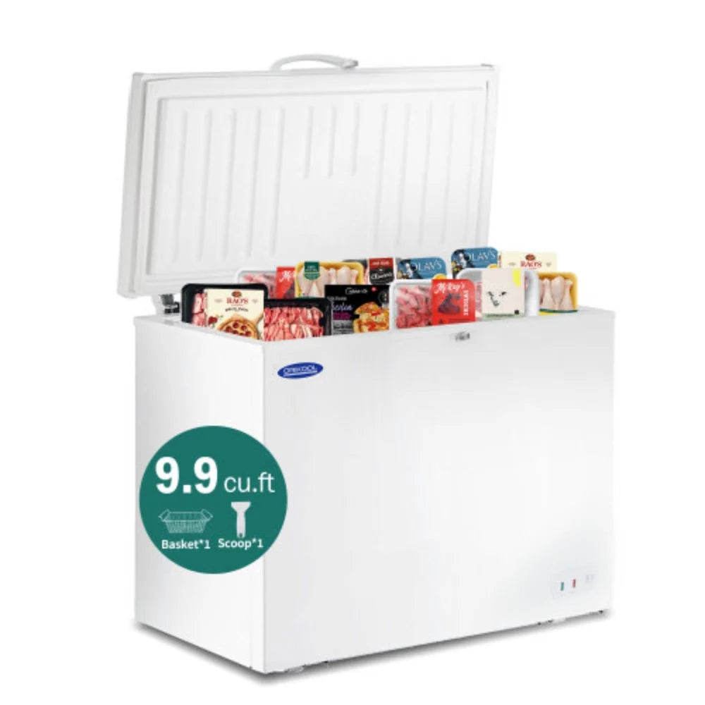 9.9 Cu.ft White Steel Chest Freezer E505