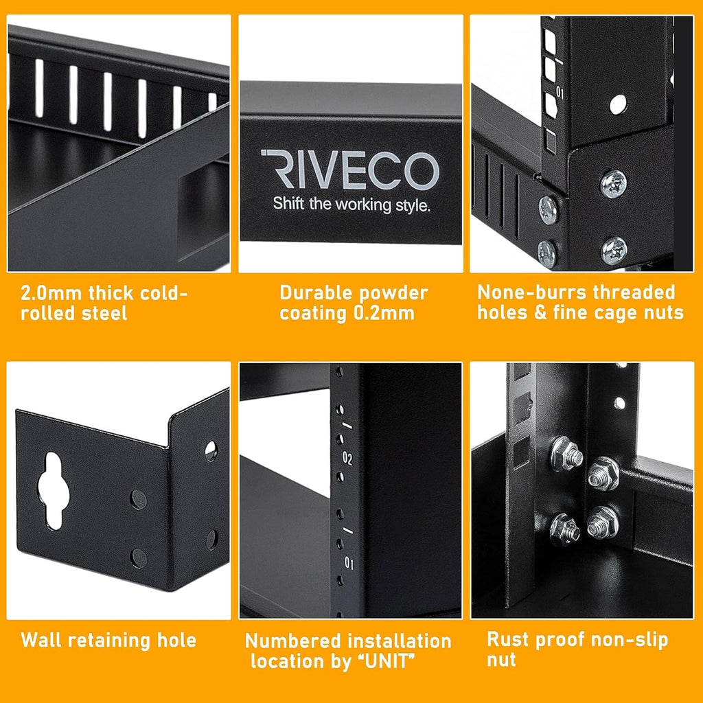 12U 19 Wall Mount Server Rack Black O6792