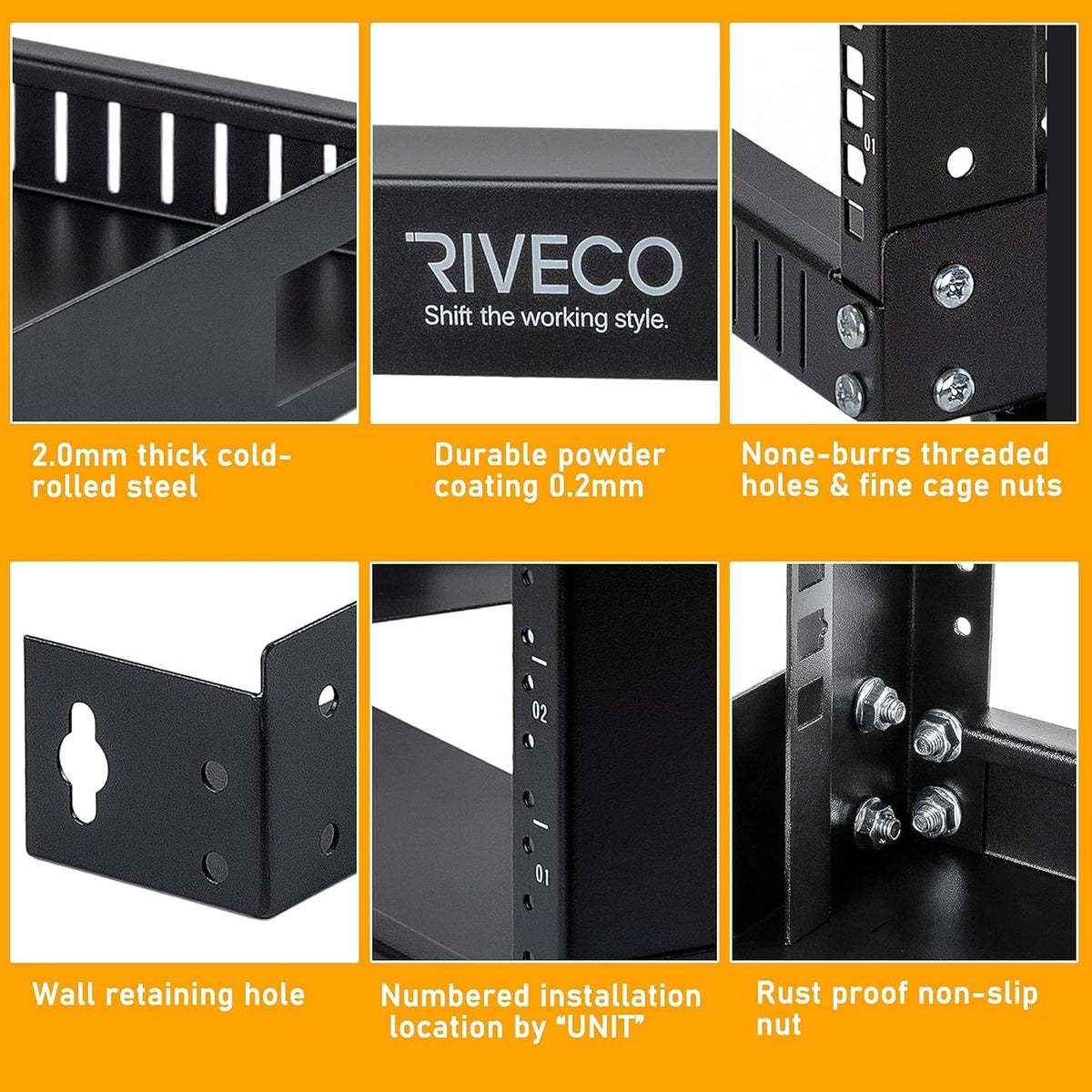 12U 19 Wall Mount Server Rack Black O6792