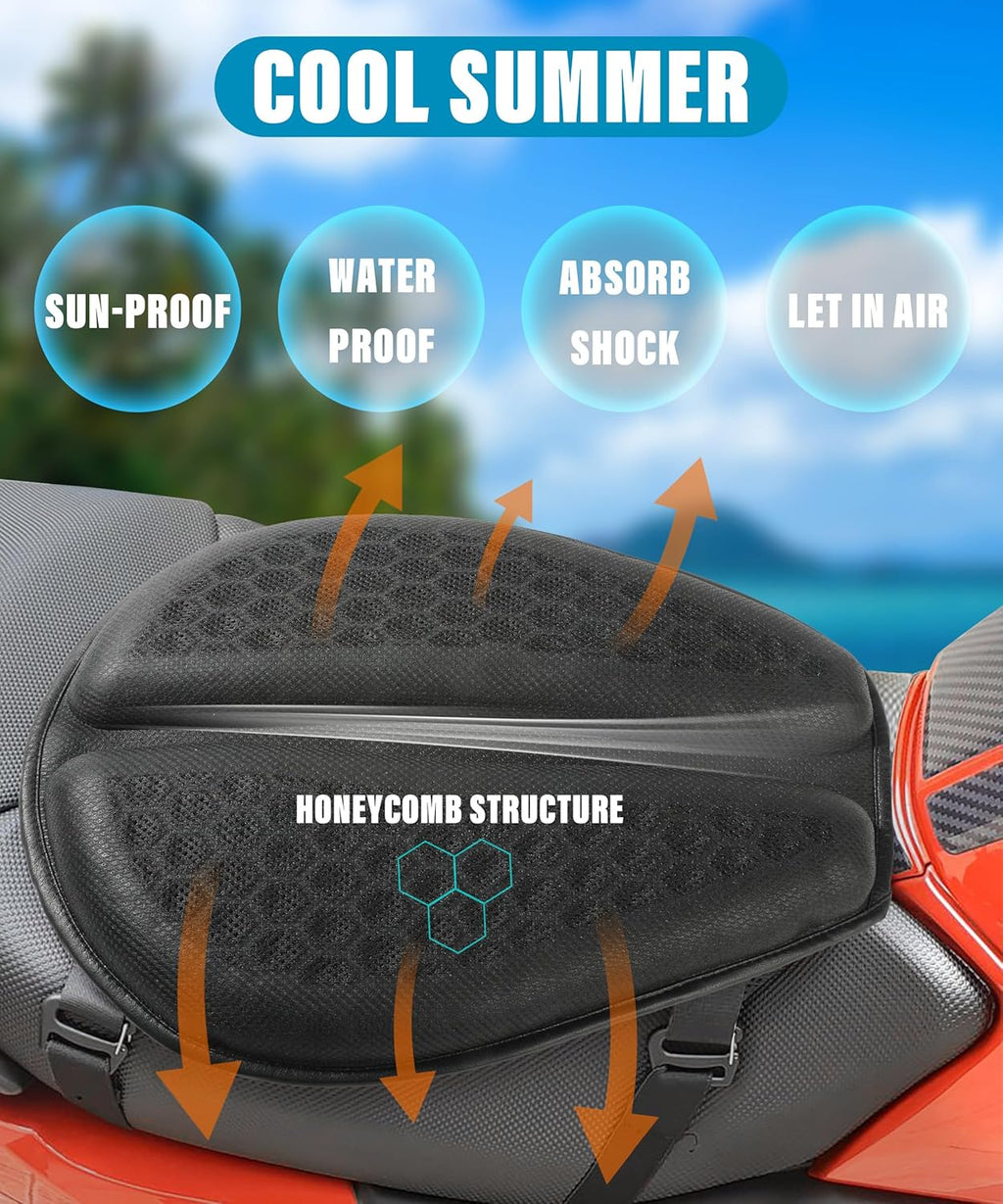 Motorcycle Gel Seat Pad with 3D Honeycomb Breathable Seat Cover P7682