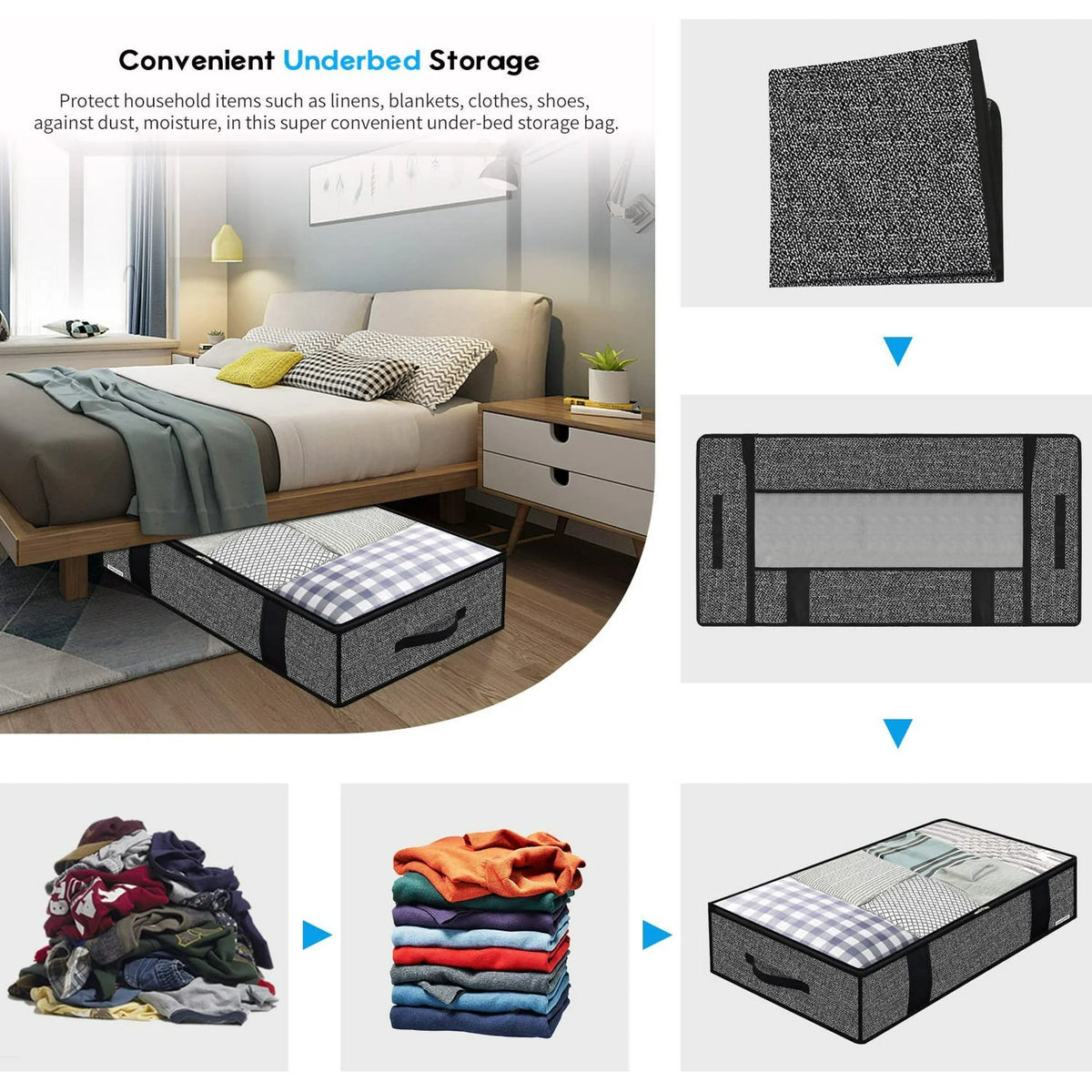 Breathable Zippered Storage Bag with Clear Window E1675