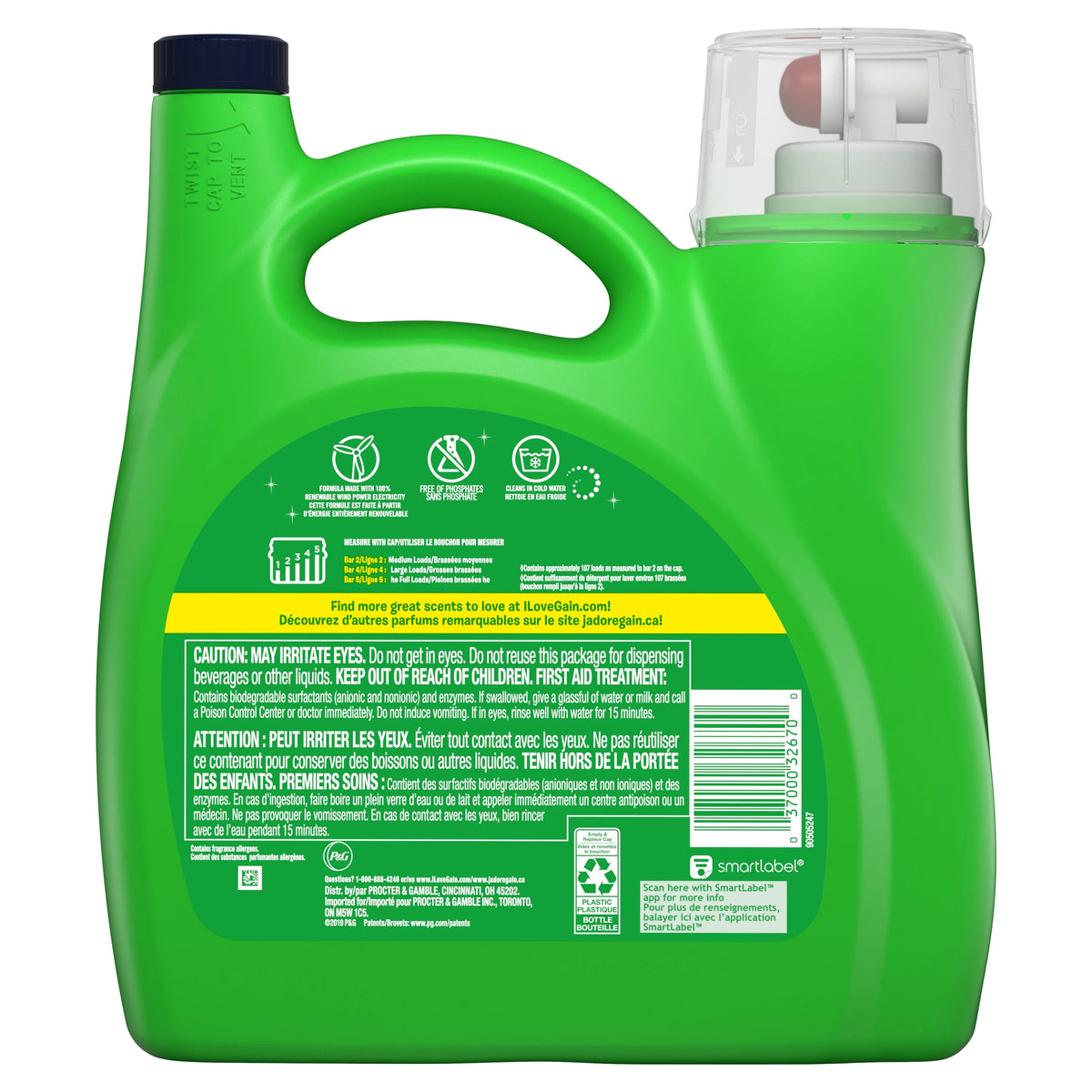 107 Loads Liquid Laundry Detergent, 165 Fl Oz P15133