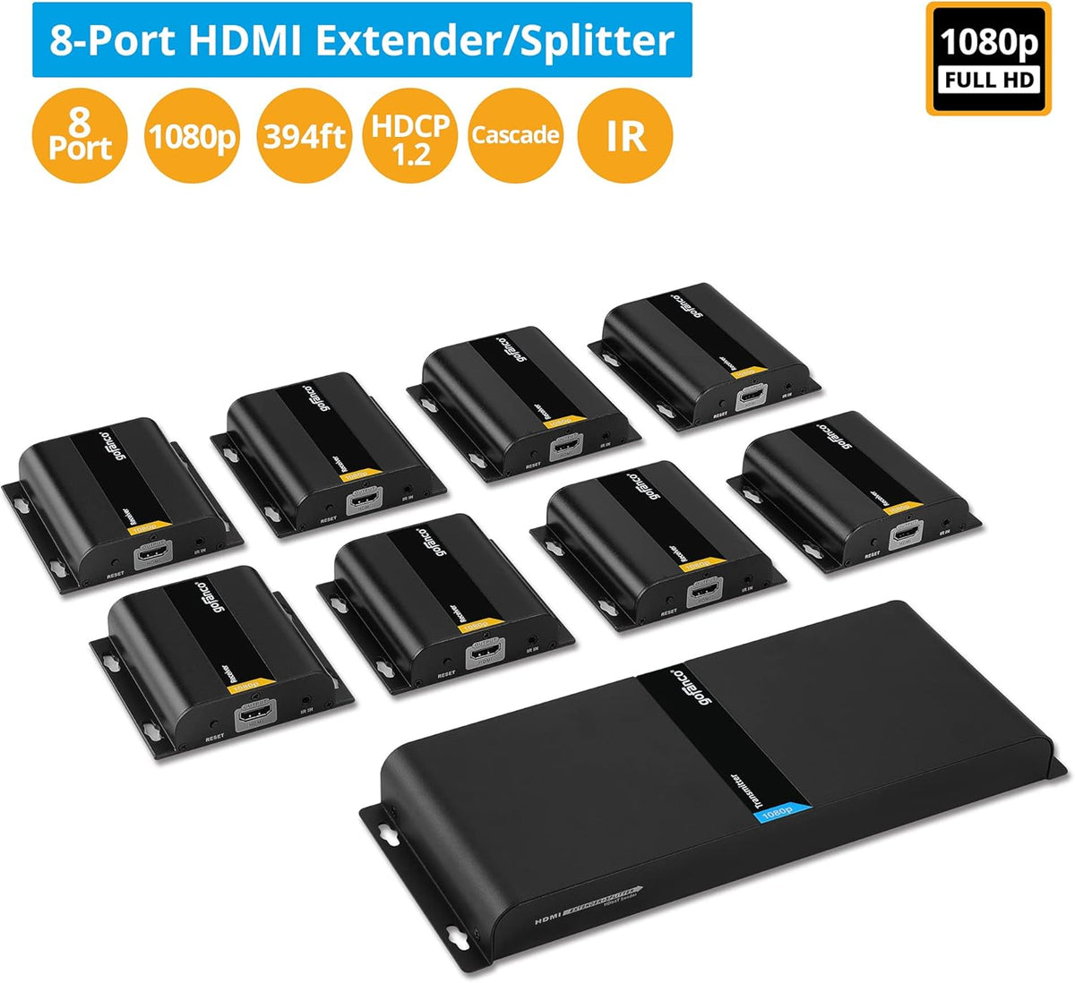 1x8 HDMI Extender Splitter Over IP CAT5e/CAT6 S618