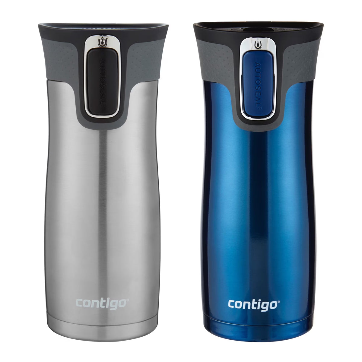 16 Oz Vacuum-insulated Stainless Steel Travel Mug, 2-Pack V75857