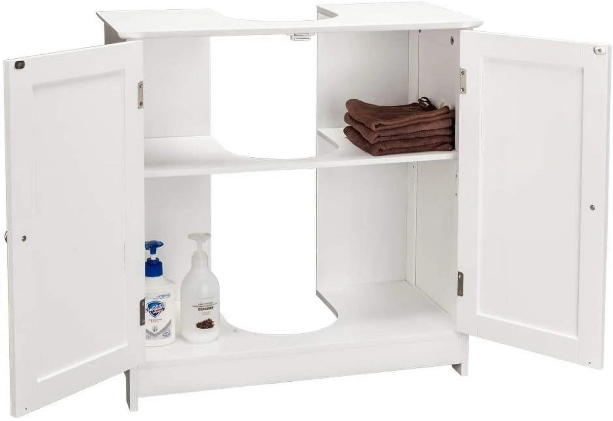 White Bathroom Vanity Cabinet with Adjustable Shelf R676160