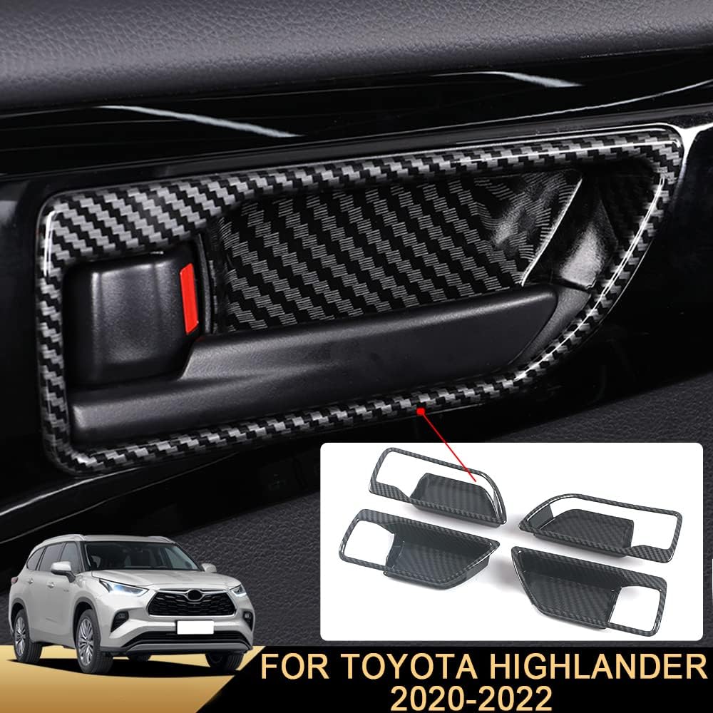 ABS Carbon Fiber Print Inner Door Handle Cover for Toyota Highlander Q829138