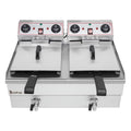 Double Tank Deep Fryer 16L Stainless Steel 3400W S6819