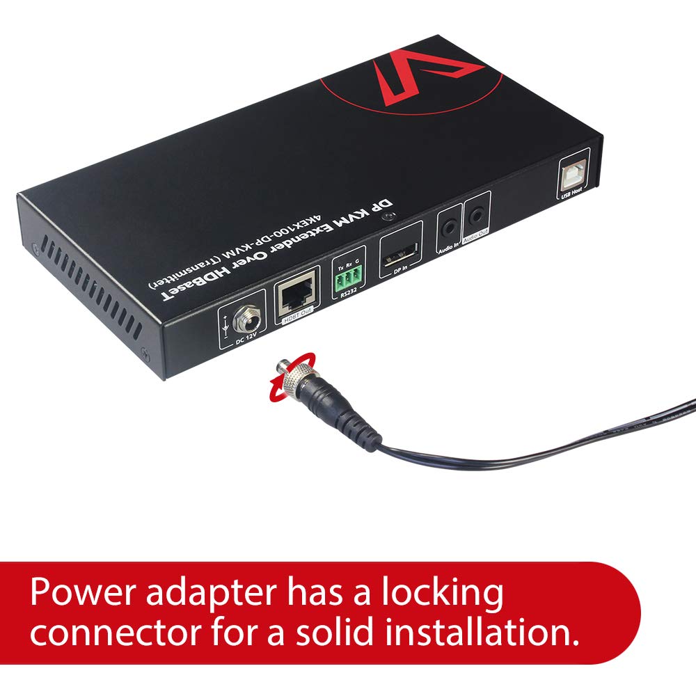 HDBaseT DisplayPort KVM Extender, 4K@30Hz/1080P@120Hz, 2 USB 2.0 Port, Pack of 2 O803