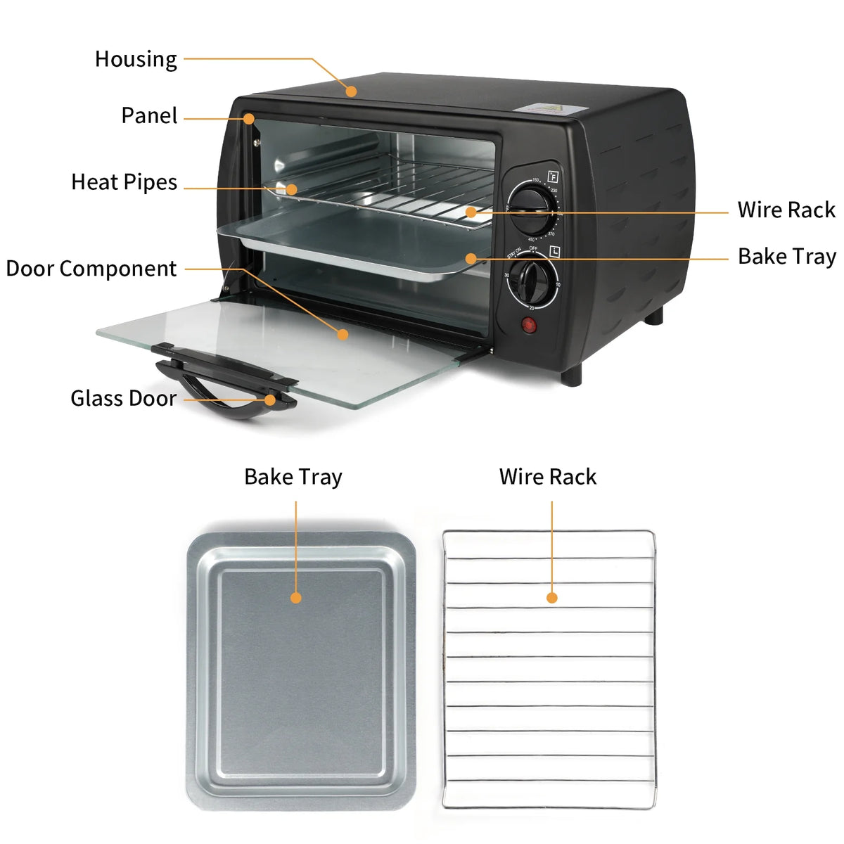Stainless Steel Air Fryer Toaster 9 L 4-Slice F796687