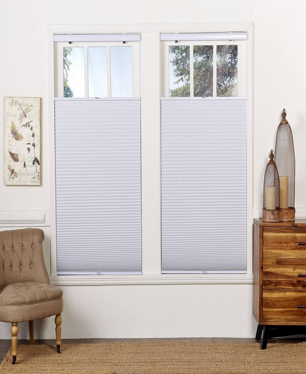 Cream-White Top Down Bottom Up Blackout Shade I245004