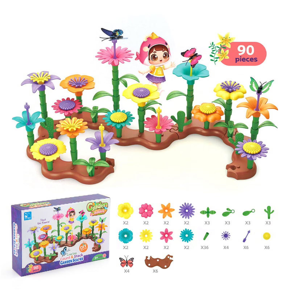 90PCS Flower Garden Building Toys C873523