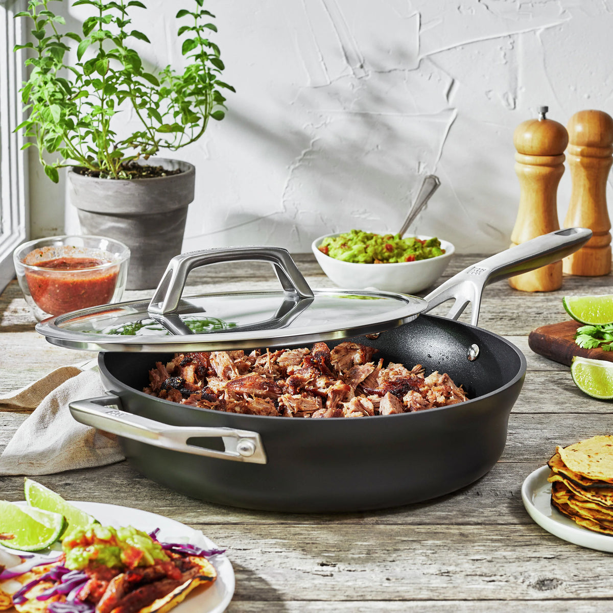 3 Qt. Aluminum Hard Anodized Non-Stick Sauté Pan H873