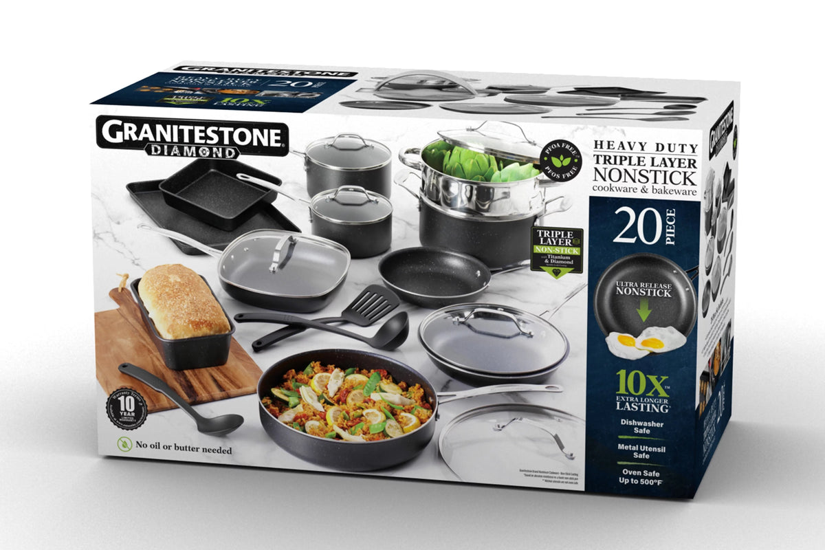 20 Pcs Nonstick Granite Stone Cookware and Bakeware Set M7731