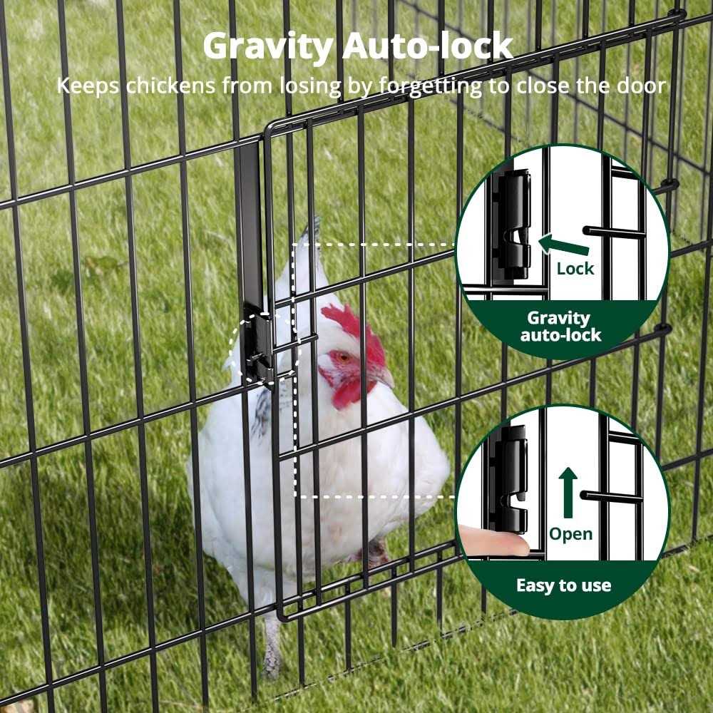 Chicken Coop Chicken Run Pen with Cover Metal Portable Z630315