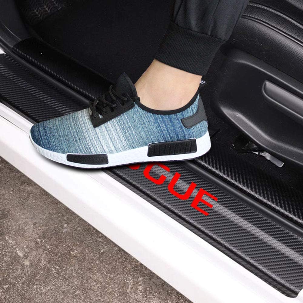 Car Door Sill Carbon Fibre Vinyl Sticker (White) E39056