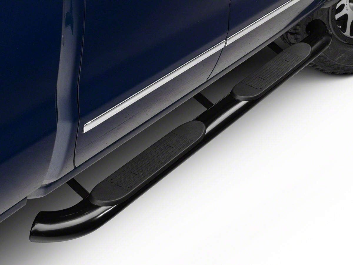 Black 4-Inch Oval Bent End Side Step Bars O961744