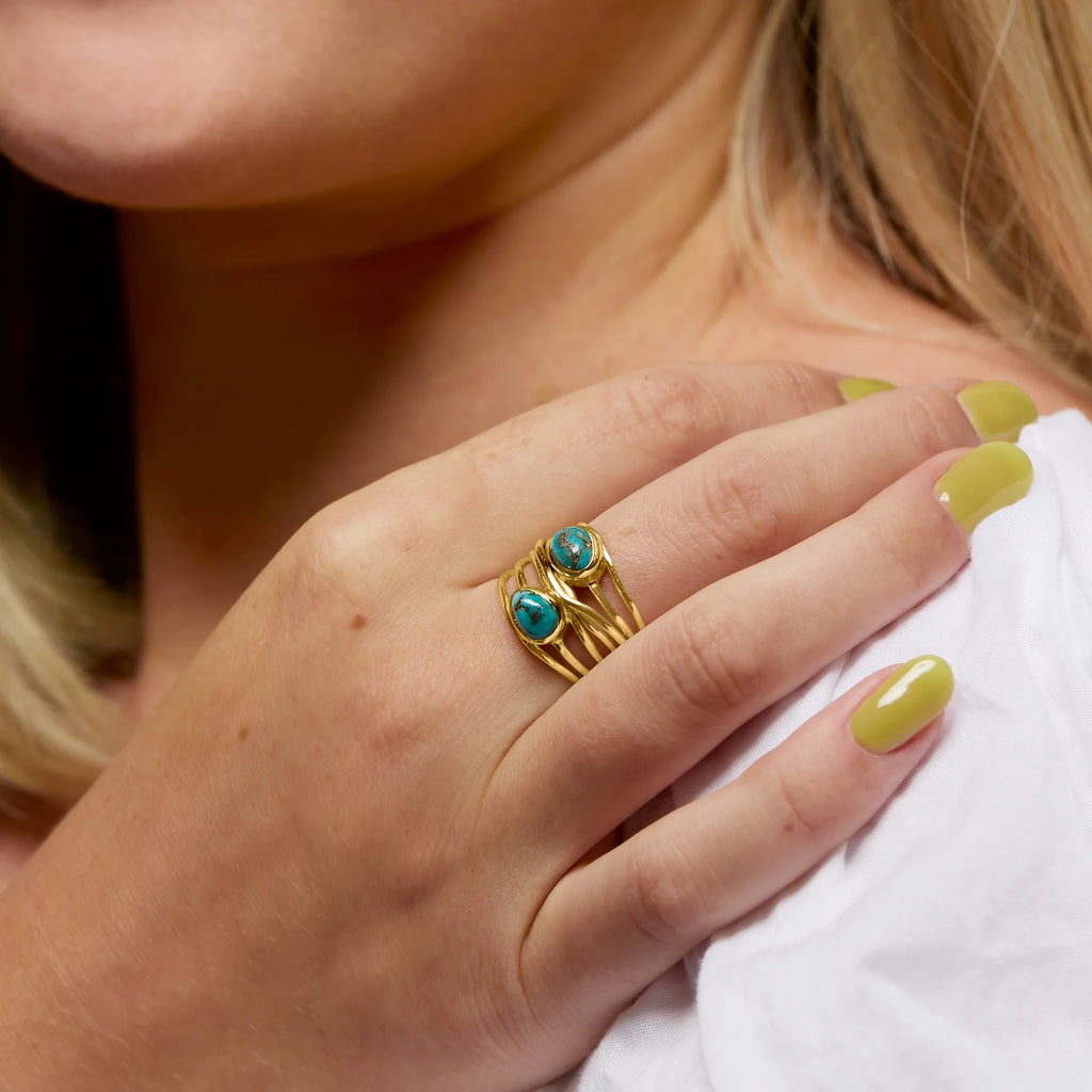 Turquoise Highway Ring in 18kt Gold Over Sterling Y18773