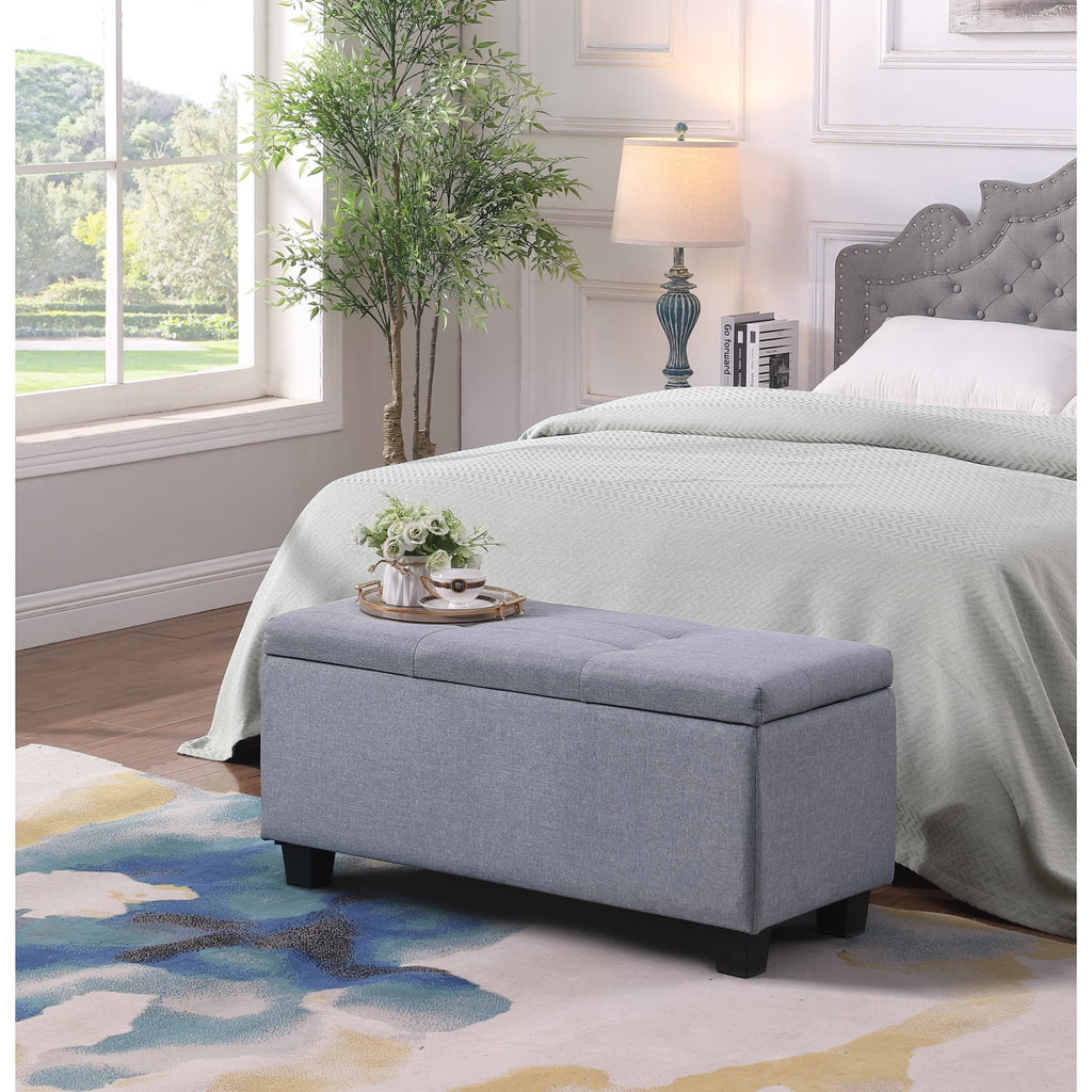 3 in 1 Tufted Linen Storage Ottoman Bench Set I1457