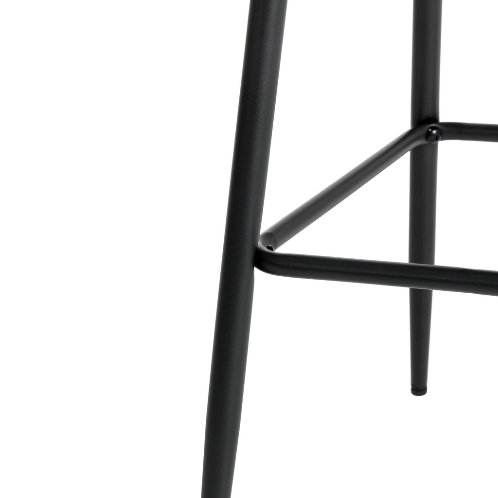 Grey PU Leather Bar Stool with Back, Set of 2 P51229