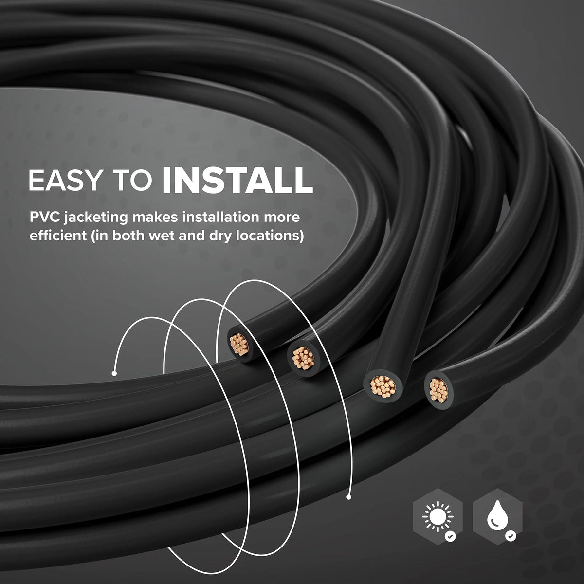 14 AWG Insulated Stranded Copper THHN / THWN Wire Black Y5936
