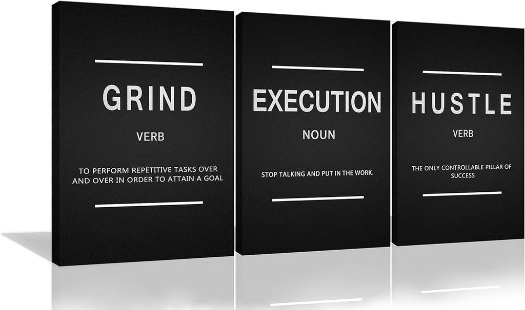 Inspirational Quote Canvas Wall Art 3 Panels 24x36x3 J76870
