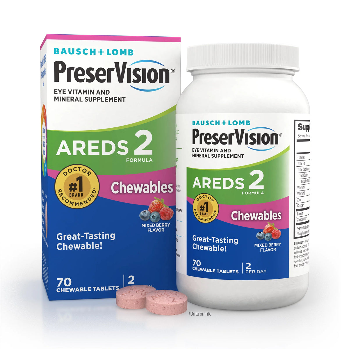 70 Chewable Tablets Eye Vitamin and Mineral Supplement B160488