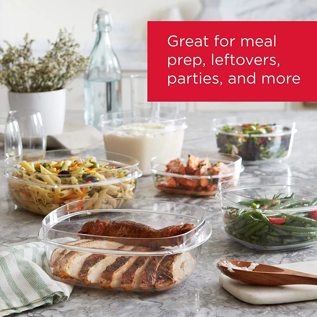 Set of 5 Clear Food Storage Containers Q7378