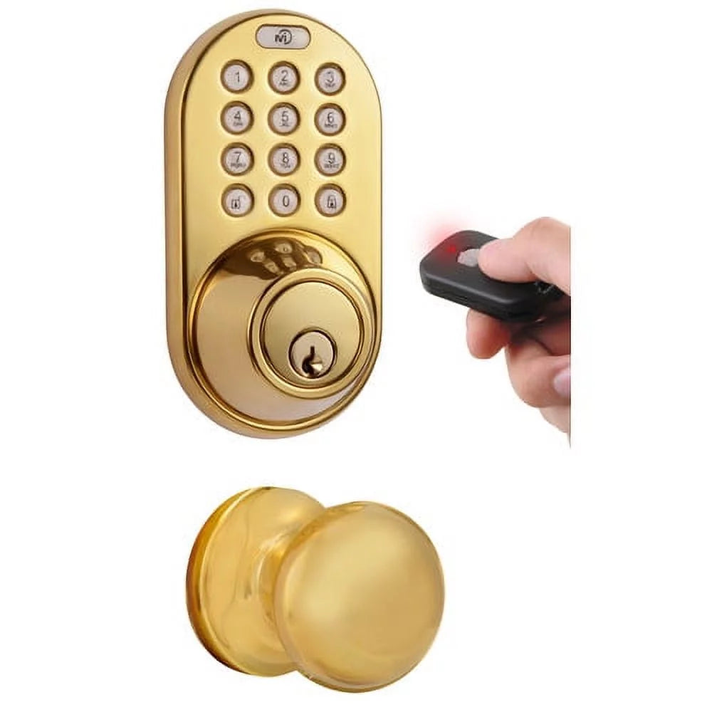 Digital Deadbolt Door Lock and Passage Knob Combo Satin Nickel Keyless Entry B37653