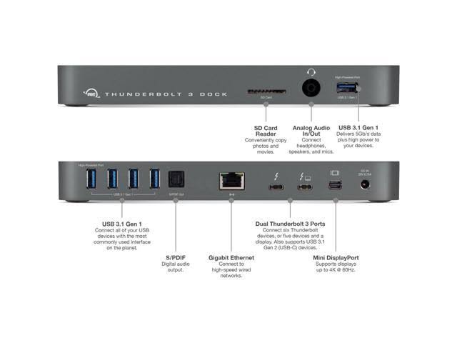 12-Port Thunderbolt 3 Dock, Space Gray Q333