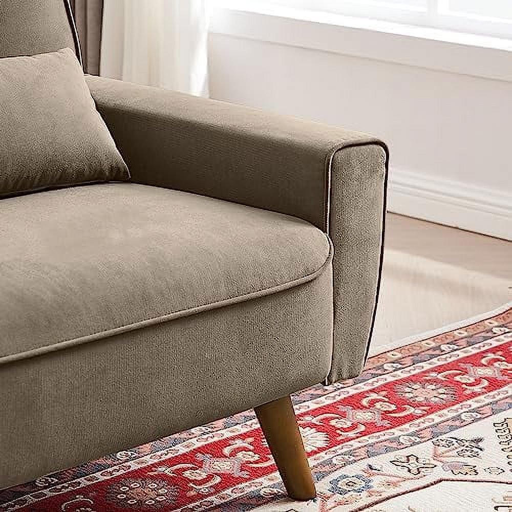 48" Linen Loveseat Sofa with Throw Pillows Q8377