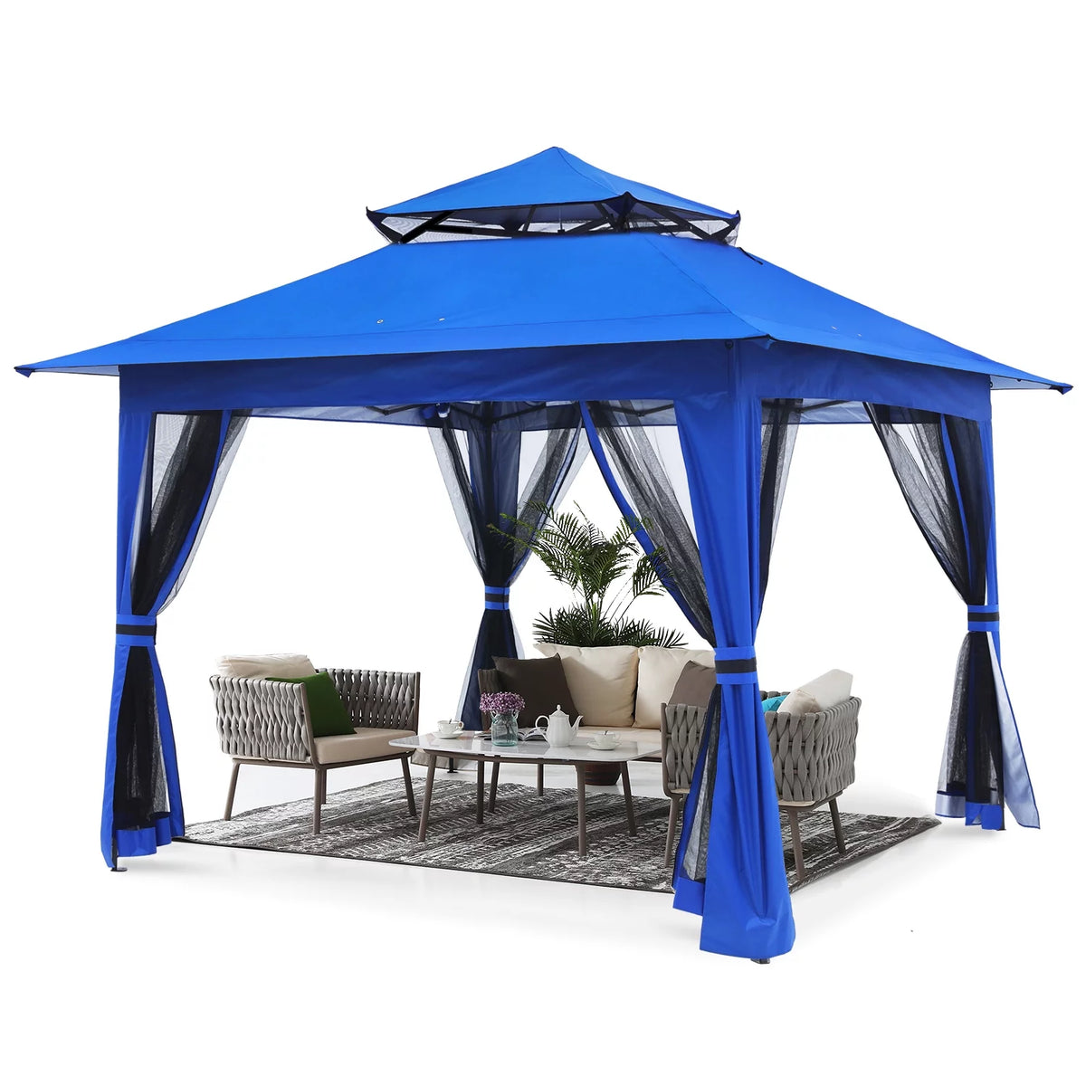 13'x13' Pop up Gazebo Canopy with Mosquito Netting U509