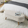 Beige Linen Upholstered Storage Ottoman O2892