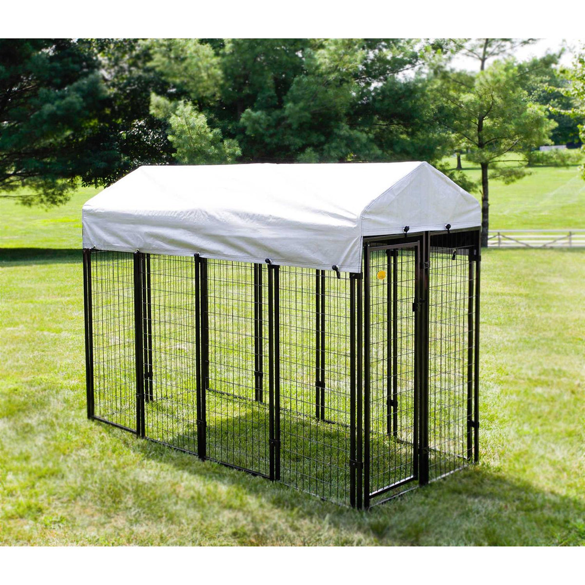 Black Welded Wire Dog Kennel 8 ft. x 4 ft. x 6 ft Q821