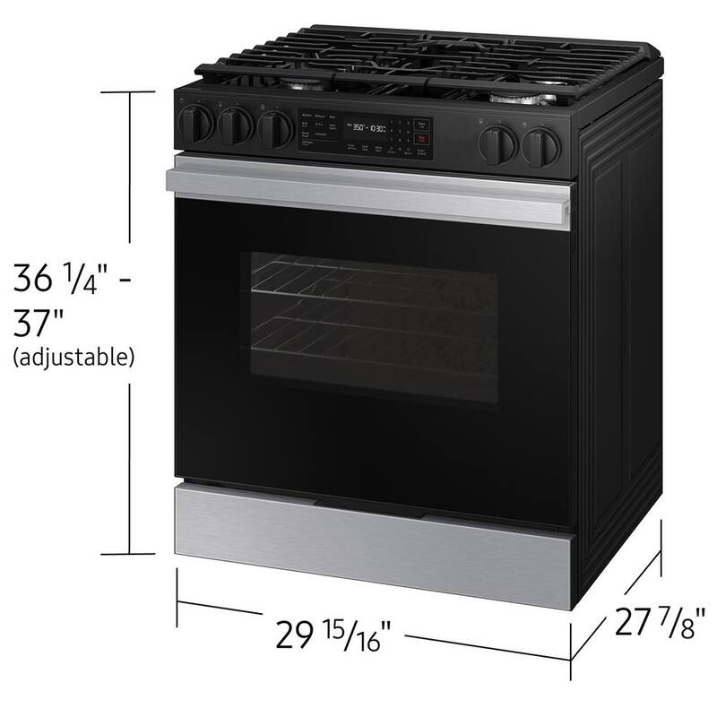 30 in. 6.0 cu. ft. 5 Burner Smart Slide-In Gas Range in Stainless Steel H610574